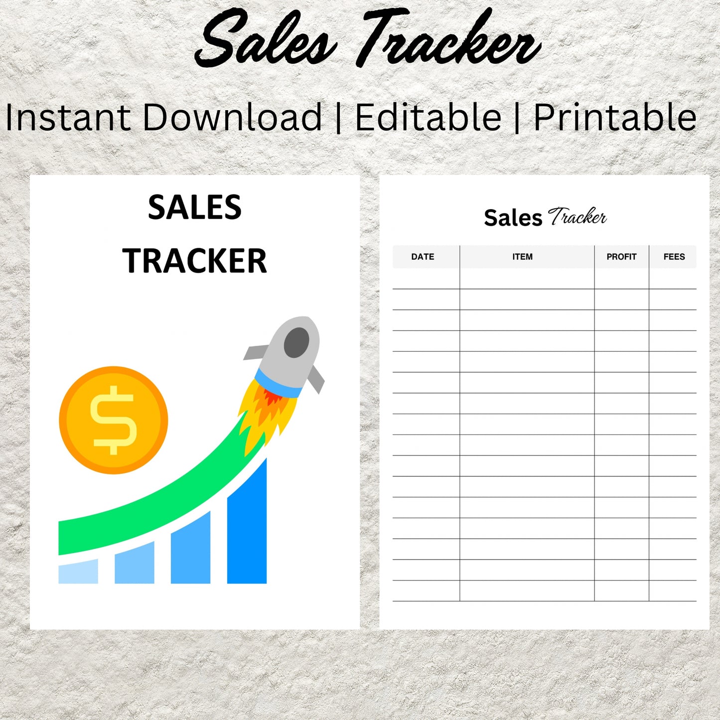 Sales Tracker Template Printable Sales Log Editable Online Business Sales Tracking Monthly Yearly Sales Tracker Business Sales Record Log