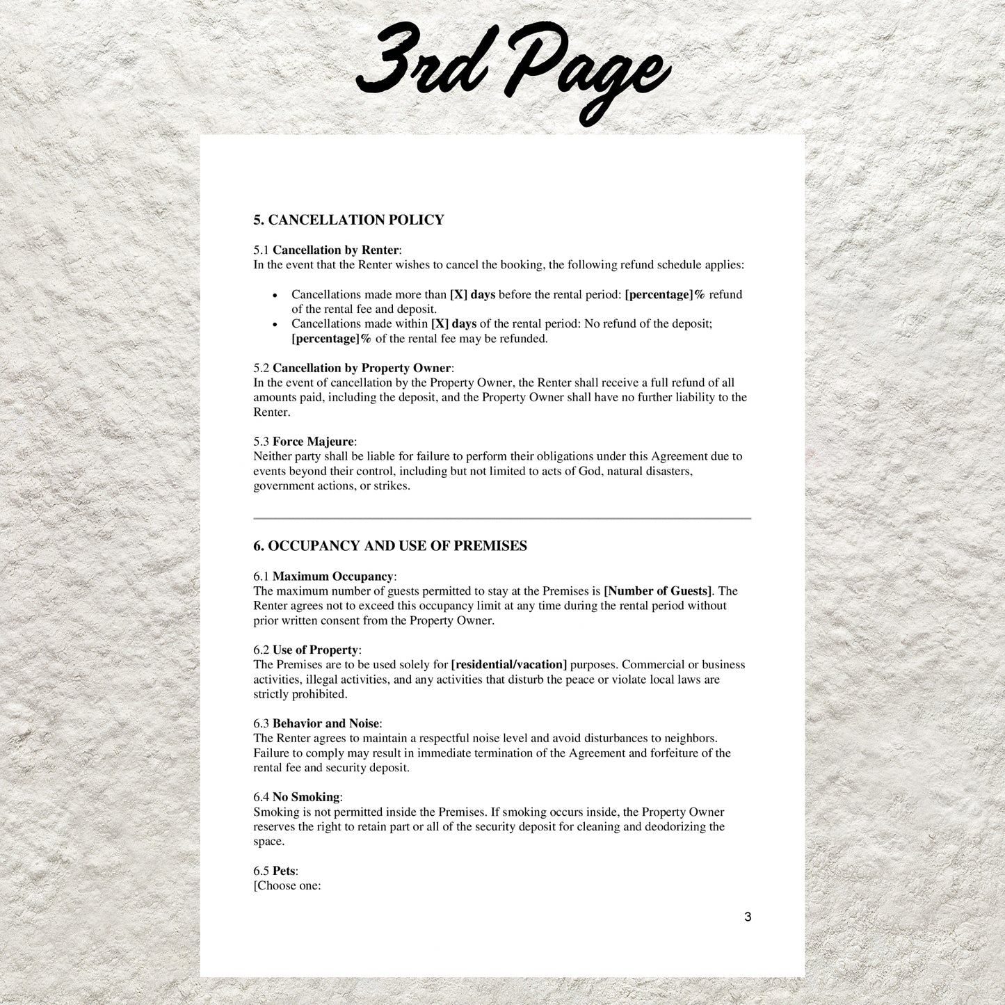 Short Term Rental Agreement Template Editable Vacation Rental Agreement Printable Shot Term Lease Agreement Airbnb Vacation Rental Contract