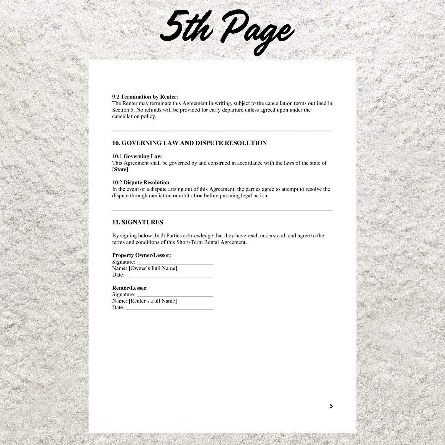 Short Term Rental Agreement Template Editable Vacation Rental Agreement Printable Shot Term Lease Agreement Airbnb Vacation Rental Contract