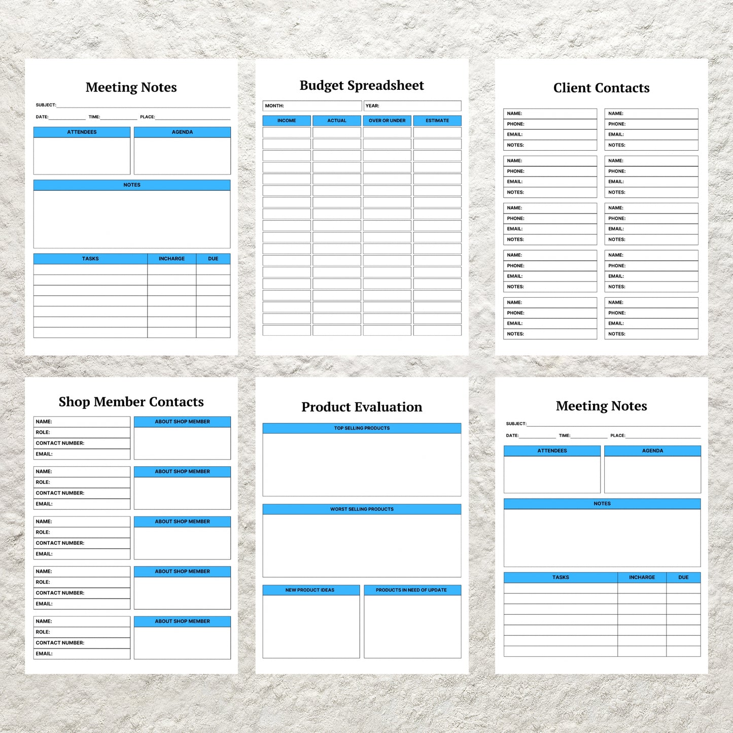 Side Hustle Planner Bundle Printable Freelancer Planner Freelance Business Edit Solopreneur Work From Home Digital Small Business Planner