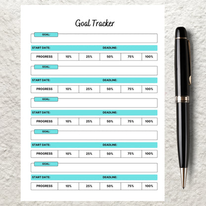 Smart Goals Planner Worksheet Printable Goal Setting Worksheet Template Goal Tracker Daily Weekly Monthly Habits Reflections Goal Journal